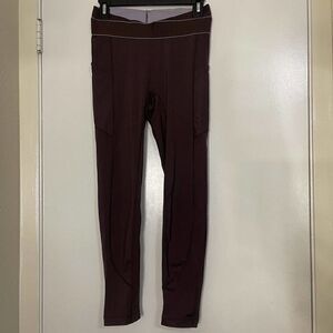 Free People FP movement Maroon side pocket stretch leggings size small